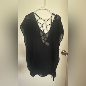 Kona Sol Black Sheer Women's swim coverup